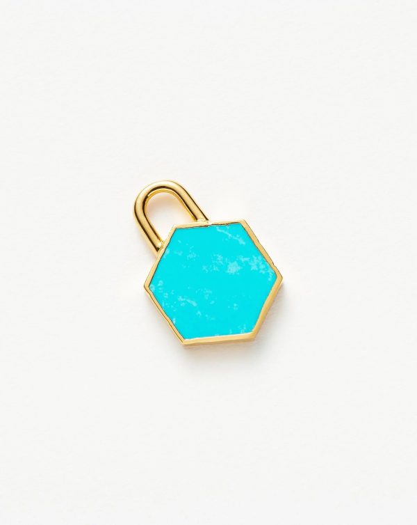 Hex Clip-on Pendant | 18ct Gold Vermeil/Turquoise