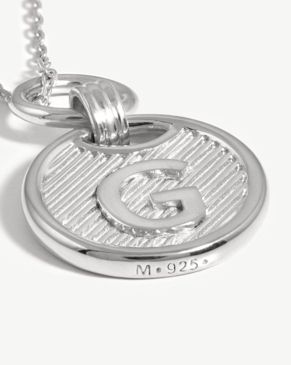 Initial Pendant Necklace - Initial G | Sterling Silver - 图片 4