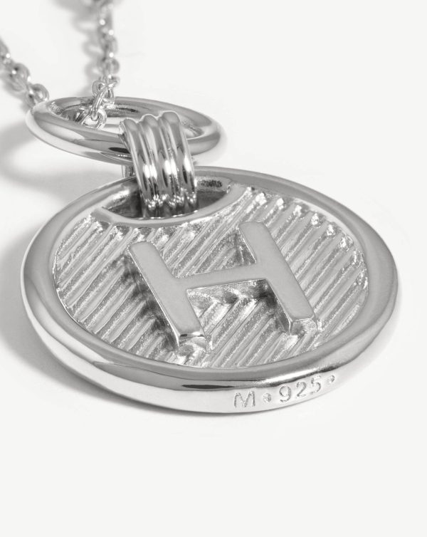 Initial Pendant Necklace - Initial H | Sterling Silver - 图片 4