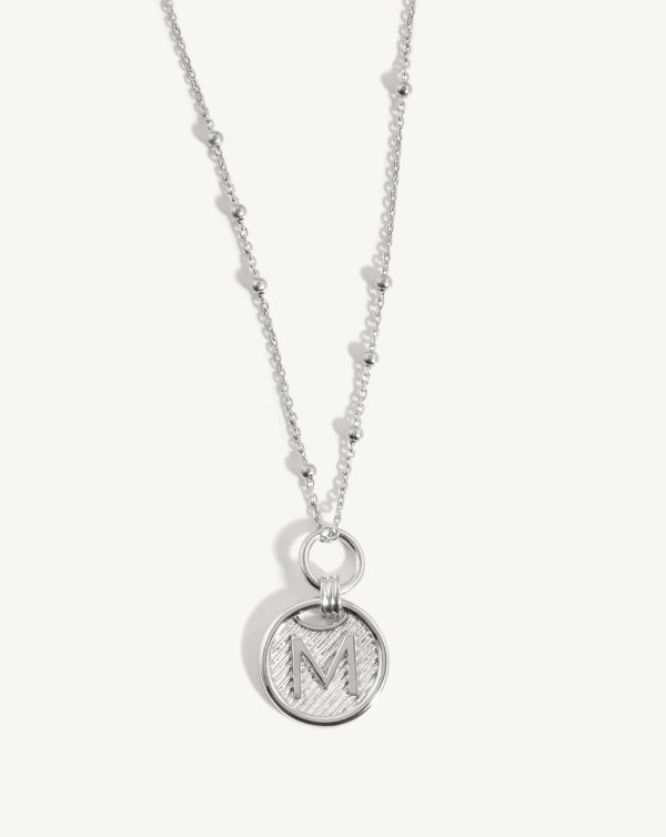 Initial Pendant Necklace - Initial M | Sterling Silver