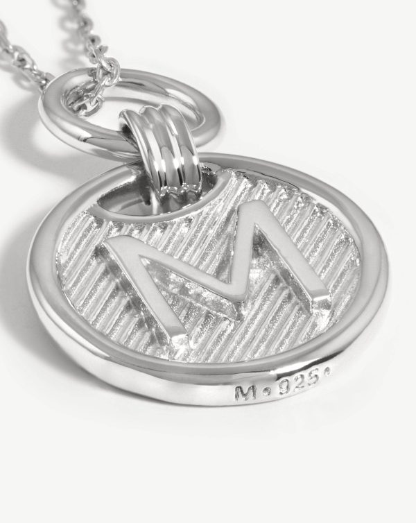 Initial Pendant Necklace - Initial M | Sterling Silver - 图片 4