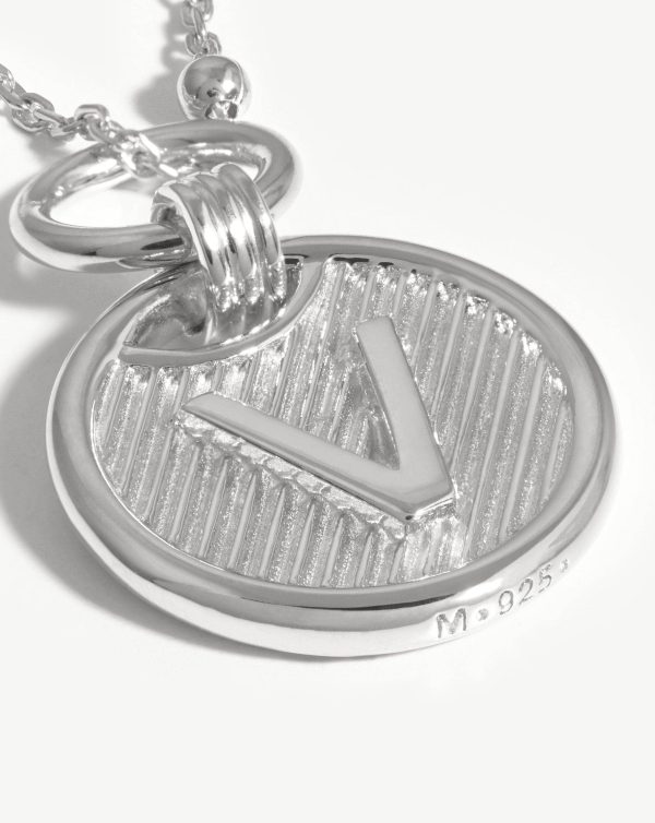 Initial Pendant Necklace - Initial V | Sterling Silver - 图片 4