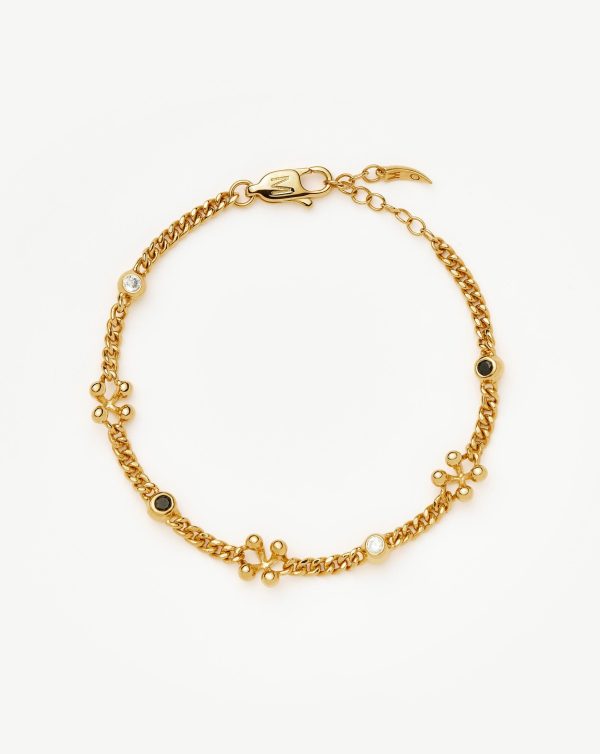 Kinetic Duality Charm Bracelet | 18ct Gold Plated Cubic Zirconia