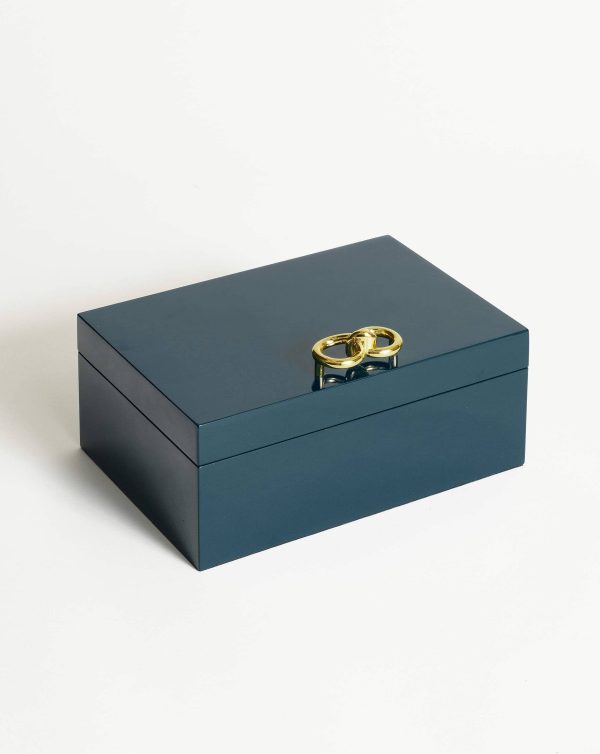 Knot Lacquered Jewellery Box | Blue Lacquer