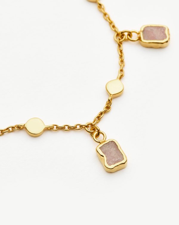 Lena Charm Bracelet | 18ct Gold Plated/Rhodochrosite - 图片 2