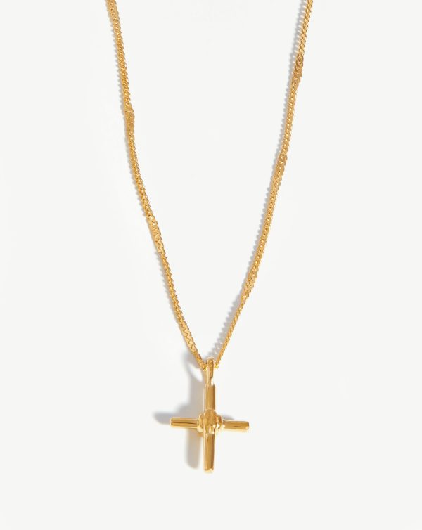 Lucy Williams Ridge Cross Necklace | 18ct Gold Vermeil