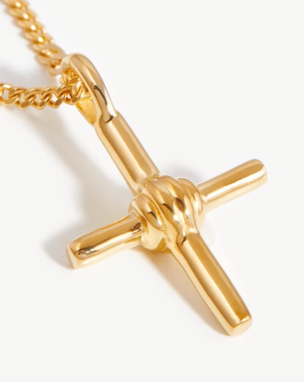 Lucy Williams Ridge Cross Necklace | 18ct Gold Vermeil - 图片 4