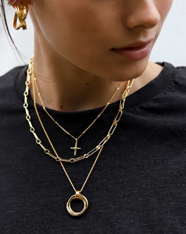 Lucy Williams Ridge Cross Necklace | 18ct Gold Vermeil - 图片 2