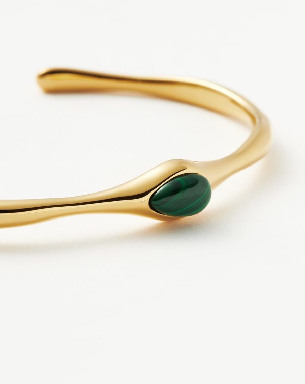 Magma Gemstone Cuff Bracelet | 18ct Recycled Gold Plating On Brass - 图片 5