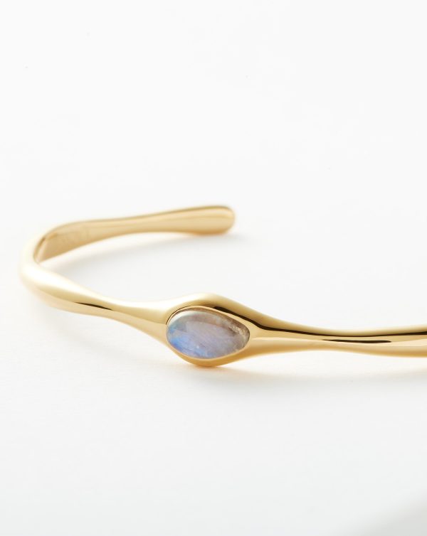 Magma Gemstone Cuff Bracelet | 18ct Recycled Gold Vermeil on Recycled Sterling Silver - 图片 5