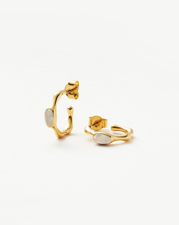 Magma Gemstone Small Hoop Earrings | 18ct Recycled Gold Vermeil on Recycled Sterling Silver