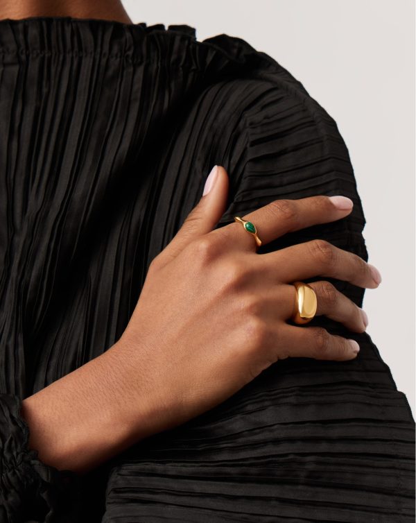 Magma Gemstone Stacking Ring | 18ct Recycled Gold Vermeil on Recycled Sterling Silver - 图片 3