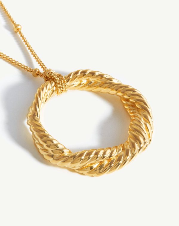 Marina Double Rope Round Pendant Necklace - 图片 4