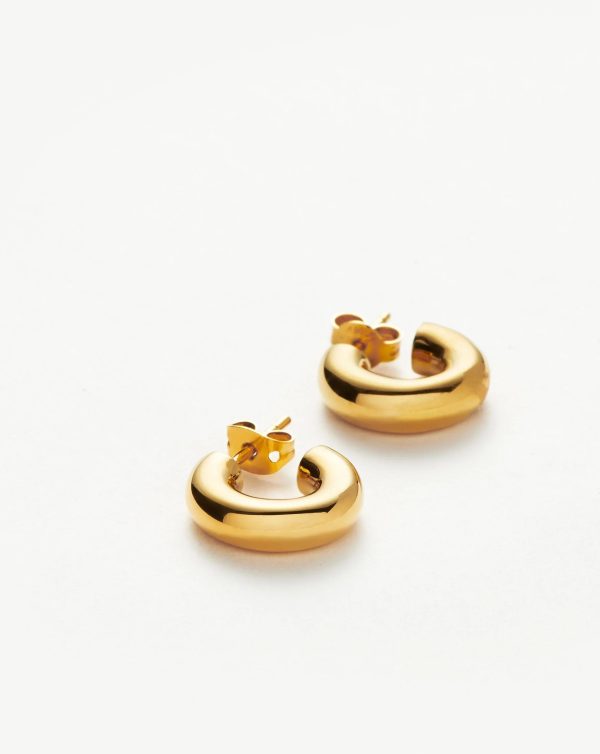 Chubby Tunnel Mini Hoop Earrings | 18ct Gold Plated - 图片 2