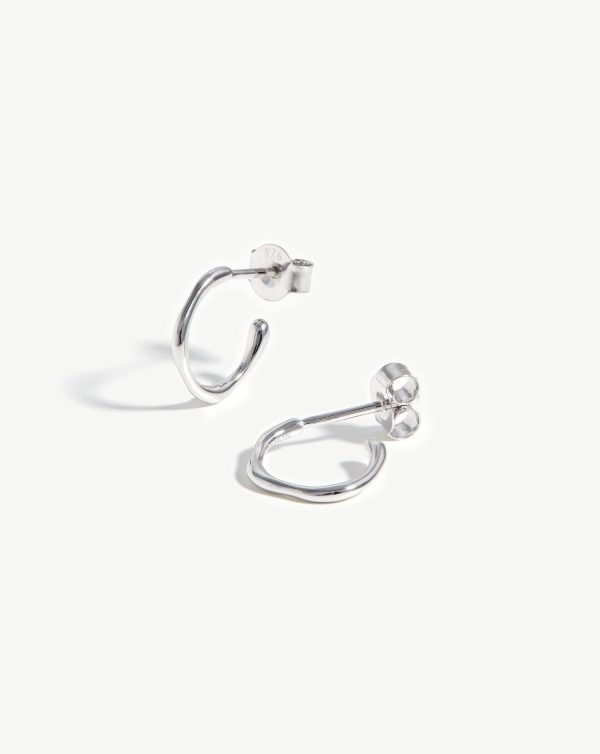 Mini Molten Hoop Earrings | Sterling Silver