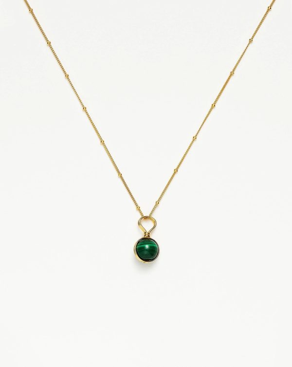 Mini Sphere Pendant Necklace | 18ct Gold Vermeil/Malachite