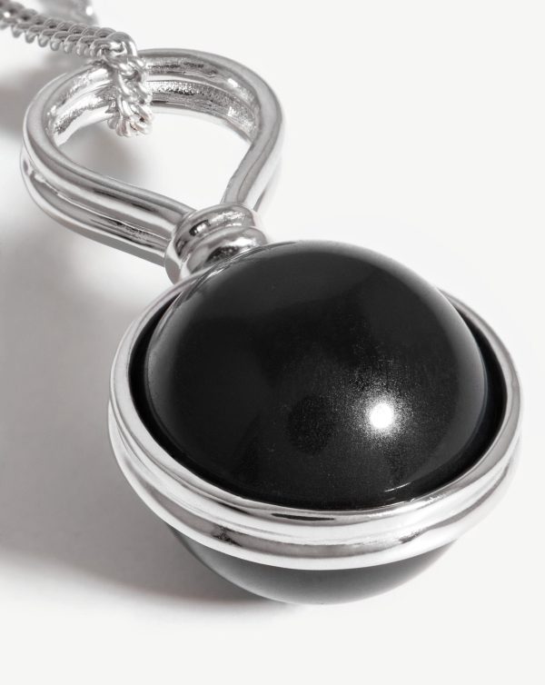 Mini Sphere Pendant Necklace | Sterling Silver/Black Onyx - 图片 4