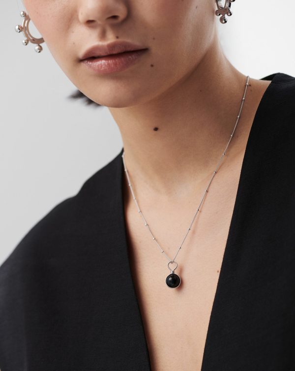 Mini Sphere Pendant Necklace | Sterling Silver/Black Onyx - 图片 2