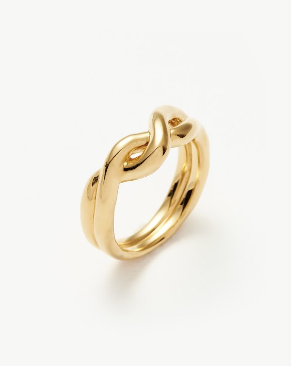 Molten Double Twisted Infinity Stacking Ring | 18ct Gold Vermeil