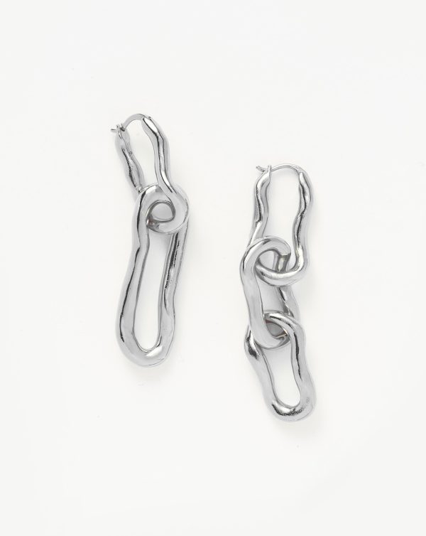 Molten Ovate Mismatch Hoop Earrings