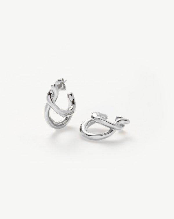 Molten Twisted Mini Double Hoop Earrings