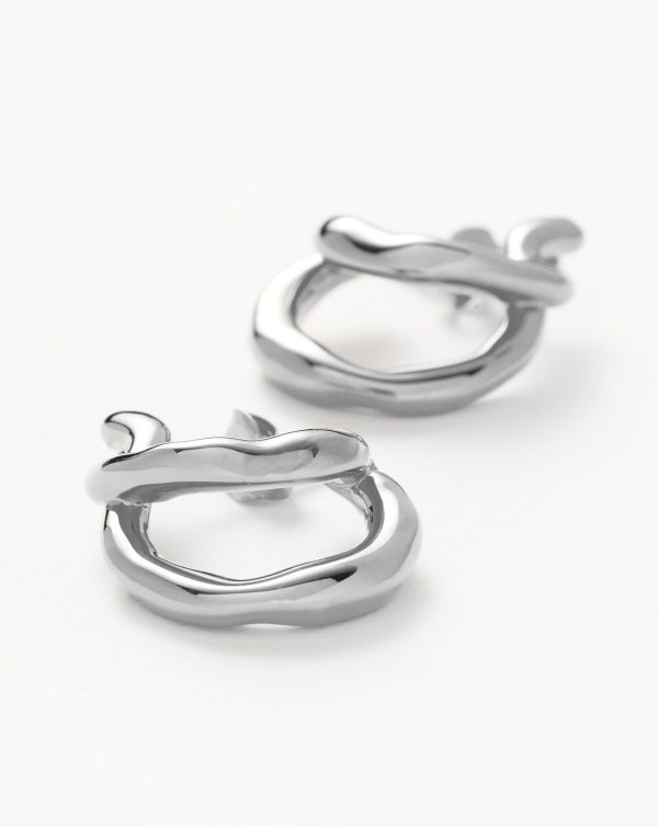 Molten Twisted Mini Double Hoop Earrings - 图片 2