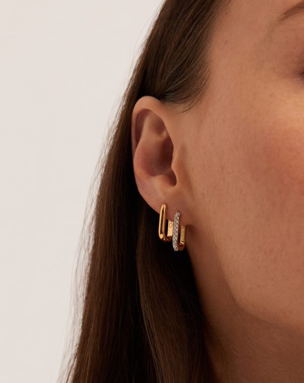 Pave Ovate Small | 18ct Recycled Gold Vermeil on Recycled Sterling Silver - 图片 3