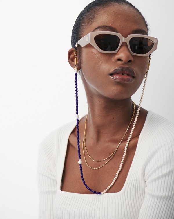 Pearl & Beaded Eyewear Chain | 18ct Gold Plated/Multi Beaded - 图片 2