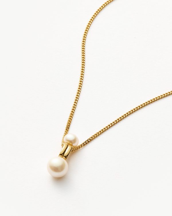 Pearl Ridge Pendant Chain Necklace | 18ct Gold Vermeil/Pearl - 图片 4