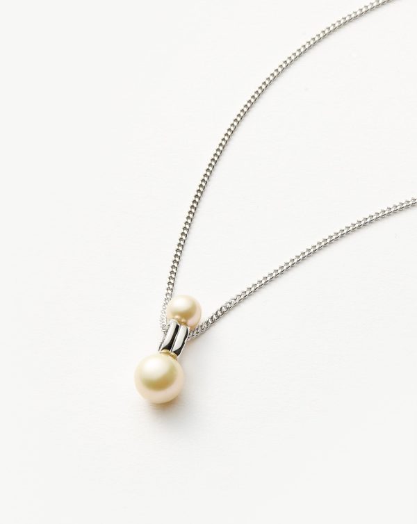 Pearl Ridge Pendant Chain Necklace | Sterling Silver/Pearl - 图片 4