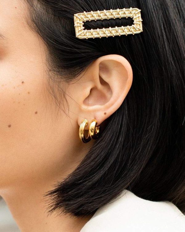 Raffia Hair Clip | 18ct Gold Plated - 图片 3