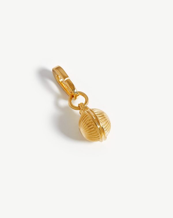 Ridge Sphere Clip-On Pendant | 18ct Gold Plated