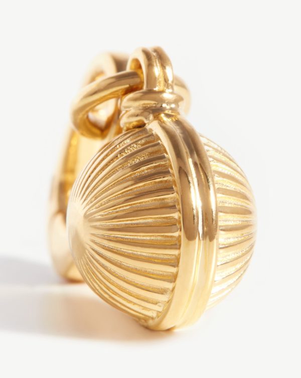 Ridge Sphere Clip-On Pendant | 18ct Gold Plated - 图片 2