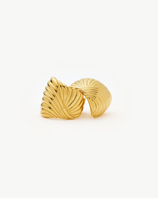 Ripple Stud Earrings | 18ct Gold Plated - 图片 5