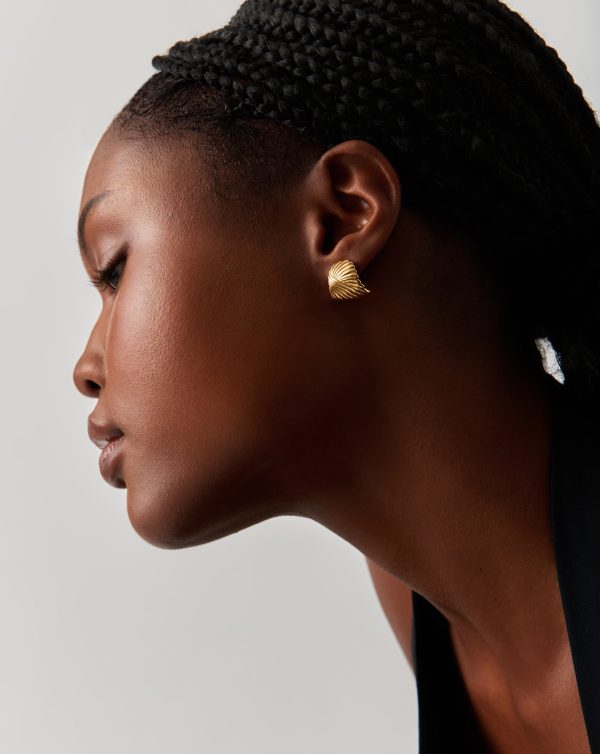 Ripple Stud Earrings | 18ct Gold Plated - 图片 3