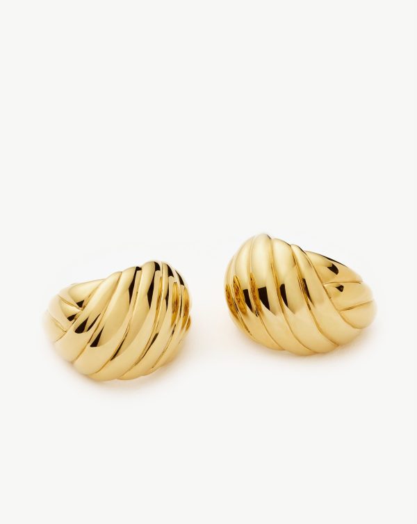 Rouje Lucia Dome Hoop Earrings | 18ct Gold Plated - 图片 3