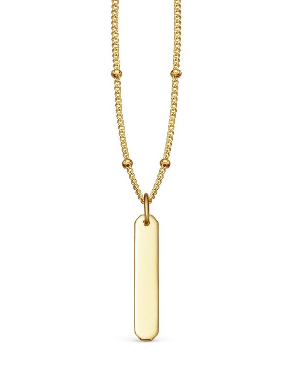 Round Vertical Bar Necklace | 18ct Gold Vermeil