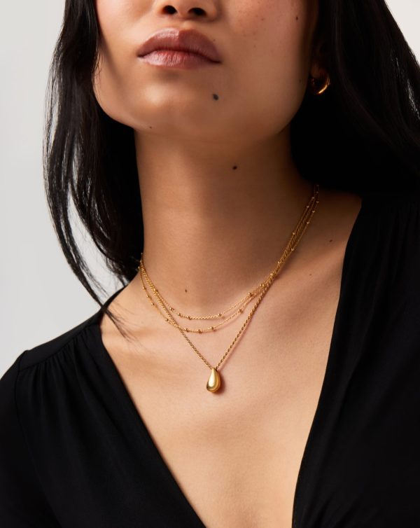 Savi Droplet Pendant & Double Necklace Set | 18ct Gold Vermeil - 图片 2