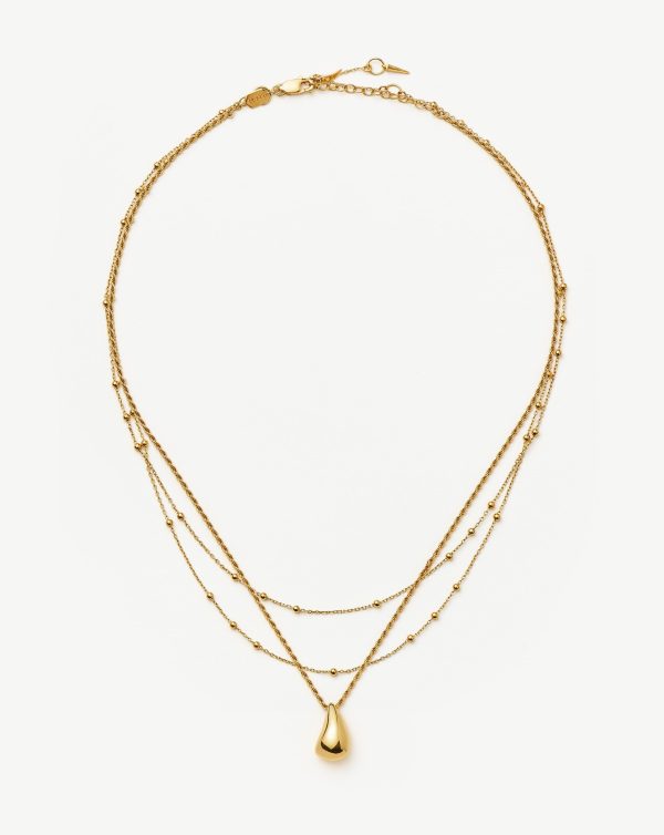 Savi Droplet Pendant & Double Necklace Set | 18ct Gold Vermeil - 图片 4