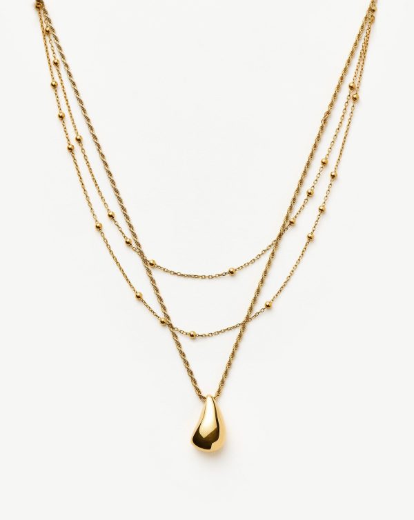 Savi Droplet Pendant & Double Necklace Set | 18ct Gold Vermeil