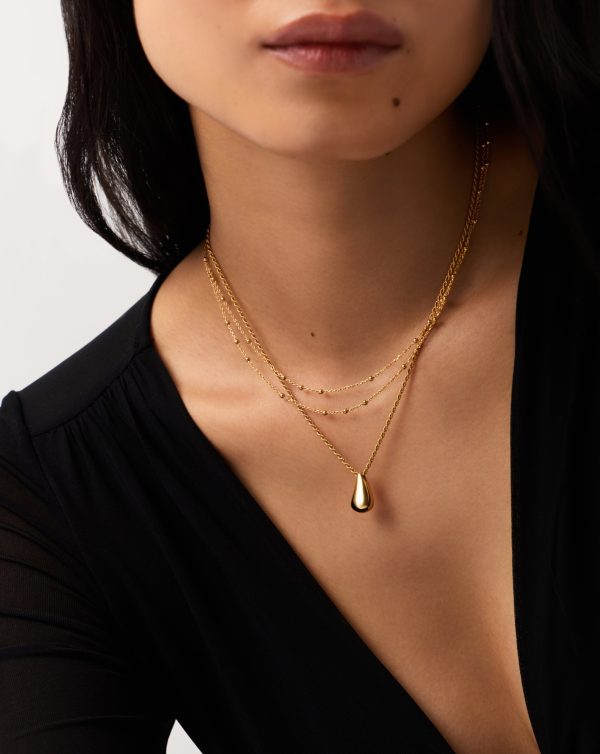 Savi Droplet Pendant & Double Necklace Set | 18ct Gold Vermeil - 图片 6