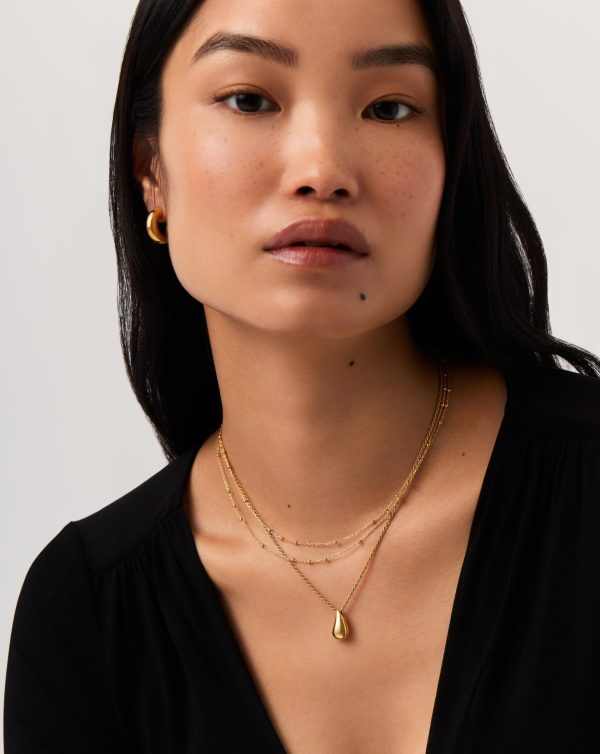 Savi Droplet Pendant & Double Necklace Set | 18ct Gold Vermeil - 图片 3