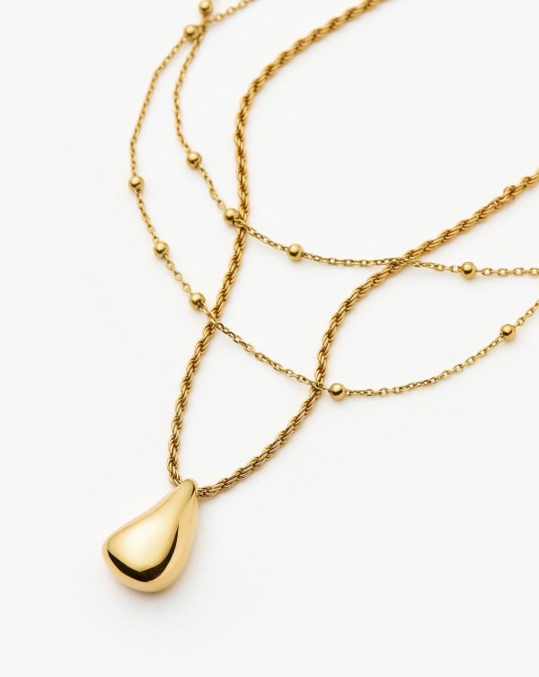 Savi Droplet Pendant & Double Necklace Set | 18ct Gold Vermeil - 图片 5