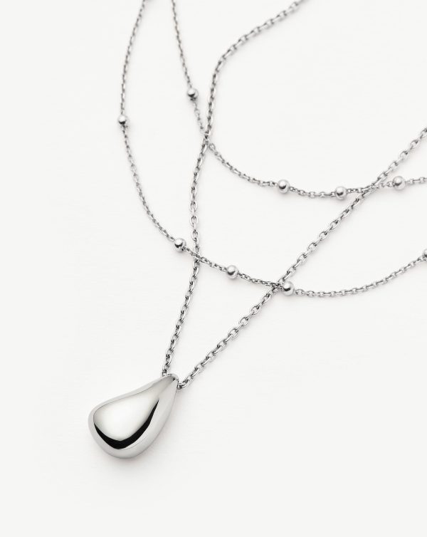 Savi Droplet Pendant & Double Necklace Set | Sterling Silver - 图片 4