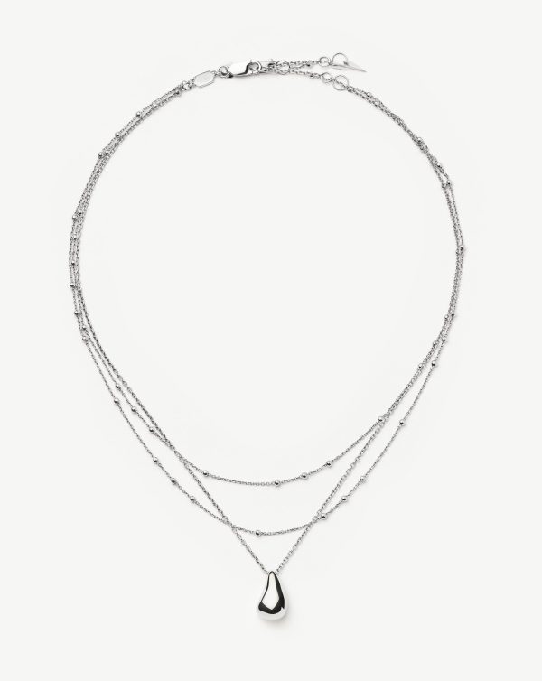 Savi Droplet Pendant & Double Necklace Set | Sterling Silver - 图片 5