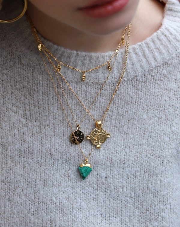 Shield Necklace | 18ct Gold Vermeil/Malachite - 图片 2