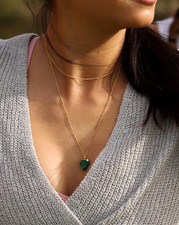 Shield Necklace | 18ct Gold Vermeil/Malachite - 图片 3