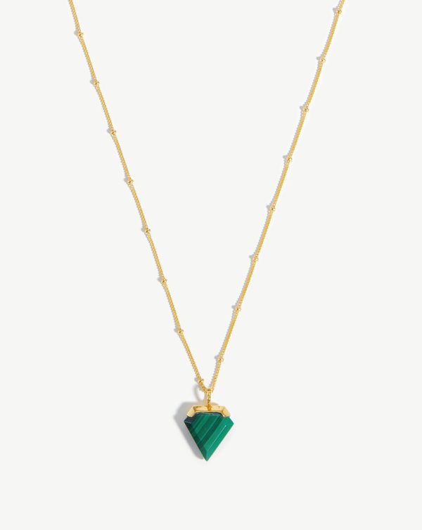 Shield Necklace | 18ct Gold Vermeil/Malachite