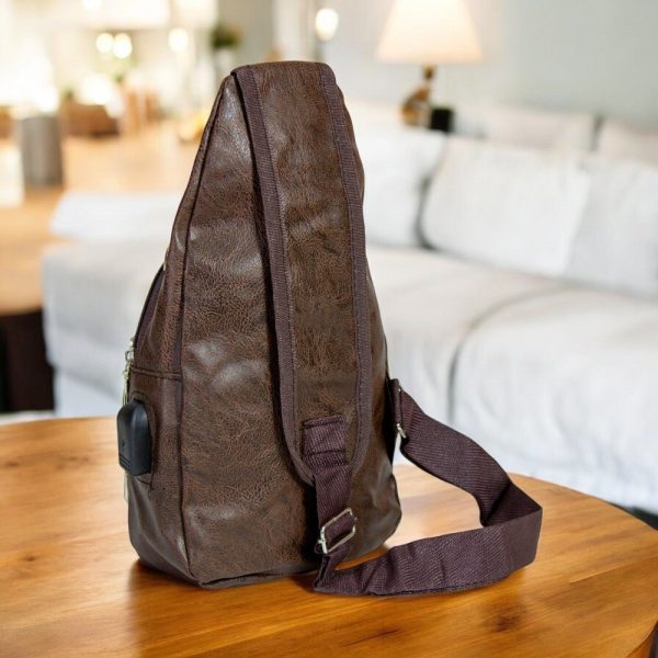 Shoulder Bag Estilo Couro com Porta USB - 图片 6