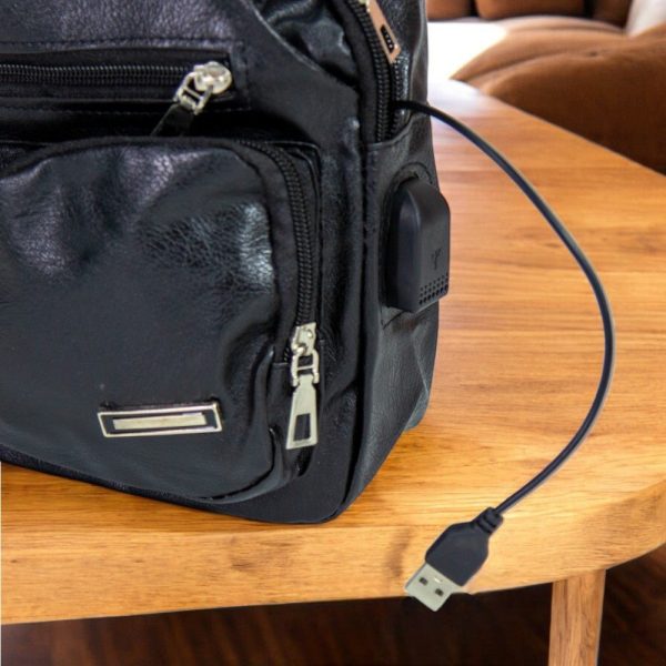 Shoulder Bag Estilo Couro com Porta USB - 图片 7